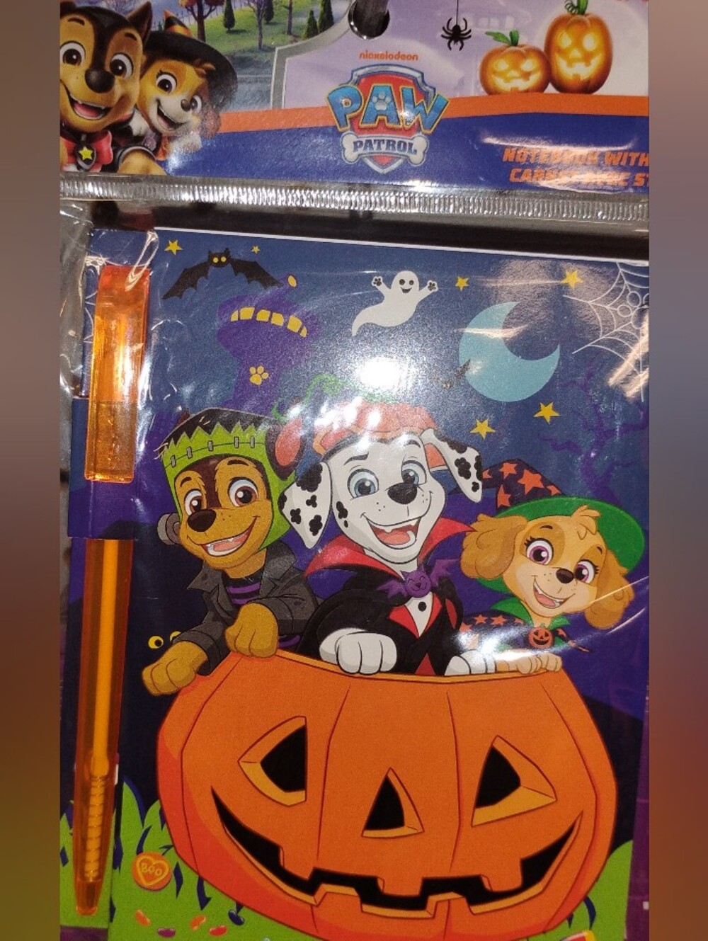 Kids Halloween Paw Patrol Notebook with an Orange Pen